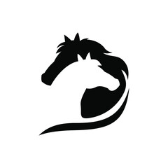 simple horse logo vector template