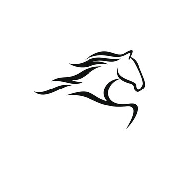 simple horse logo vector template