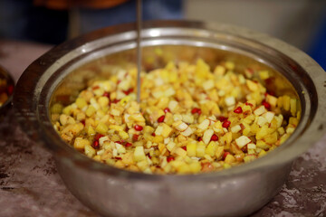 Indian Style Mixed Fruit and Vegetable Salad . Healthy Food Recipe .
