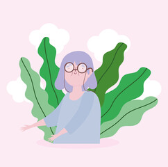 cartoon grandmother female old woman character portrait
