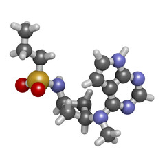 Abrocitinib atopic dermatitis drug molecule (JAK1 inhibitor).