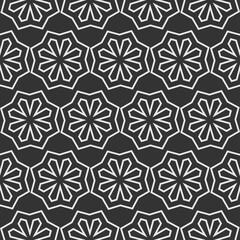 Modern background pattern. Black and white wallpaper texture. Simple floral seamless pattern. Ideal for fabrics, covers, patterns, posters, home furnishings or wallpapers. Vector background image