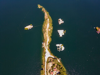 Aerial view of The Vacha Reservoir, Bulgaria