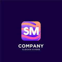 SM initial logo With Colorful template vector.