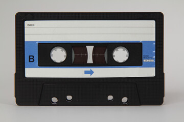 White Retro Audio Tape isolated on white background