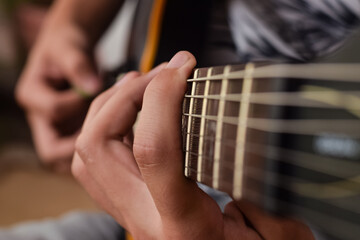 Fototapeta premium man playing guitar