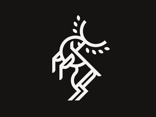 Deer modern logo design editable for your business.