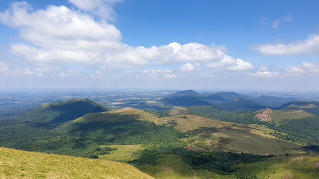 Panorama view from summit of Puy de Dome in France. © bARTkow