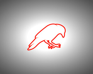 Crow Silhouette on White Background. Isolated Vector Animal Template for Logo Company, Icon, Symbol etc