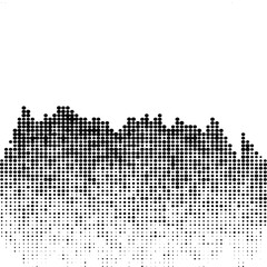 Abstract futuristic halftone pattern. Black and white abstract background. Halftone effect. Design element for web banners, posters, cards, wallpapers, sites. Vector illustration.