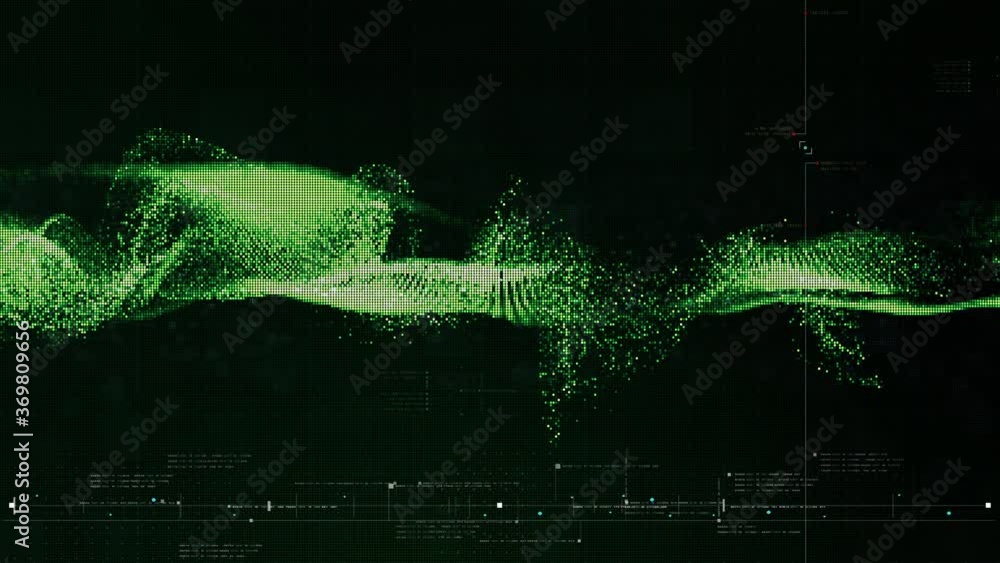 Aufkleber Futuristic holographic simulation of artificial neural networks intelligence performing Data Sequence Analysis head up display background