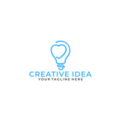 light bulb line vector logo template art eco energy power electricity idea concept.
