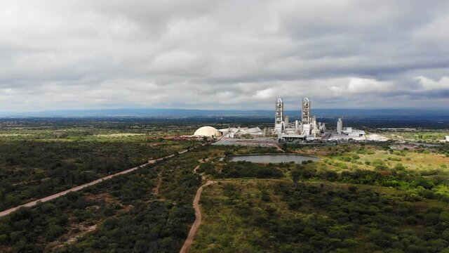 aerial shot of the Cruz Azul plant in Aguascalientes. Cement manufacturing plant