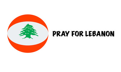 Lebanon flag with Pray For Lebanon word. Lebanon is mourning after massive explosion in Beirut.