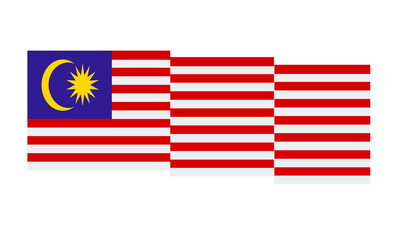 Illustration of waving Malaysia flag for country independence day.