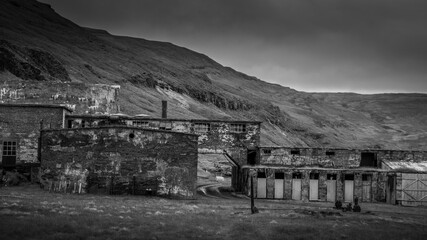 An abandoned fish factory in the extremely rural Strandir region, Northwest Iceland. 