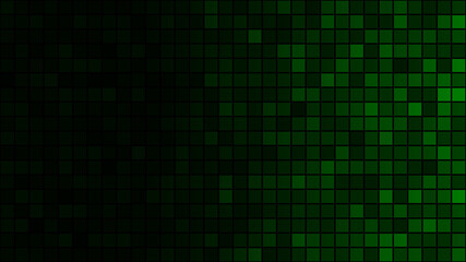 Fototapeta premium Abstract background of small squares in green colors with horizontal gradient