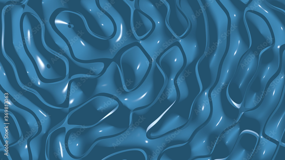 Poster uniform 3d abstract background of simple patterns of yale blue color with lighting and shadows for v