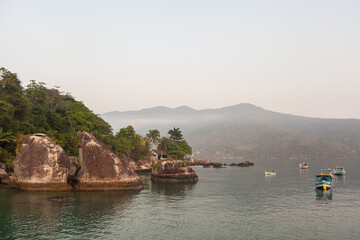 View of the coast of mountains and sea of ​​Paraty - Rio de Janeiro - Brazil