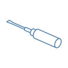 isometric repair construction screwdriver work tool and equipment linear style icon design
