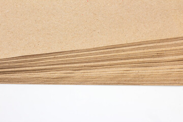 bundle of plain paper on a white background