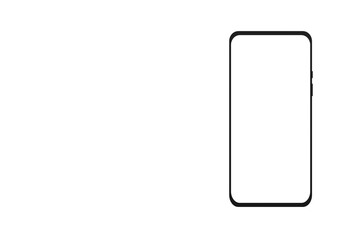 Mock-up smartphone empty screen. Phone frame with blank screen isolated on white. 3d render.