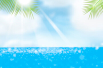 Fototapeta na wymiar sea background with palm trees