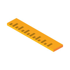 isometric repair construction ruler measure work tool and equipment flat style icon design