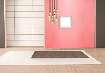 large empty living room and workspace, interior design for home hotel office