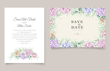 elegant hydrangea flowers card set