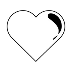 love heart romantic passion feeling linear style icon
