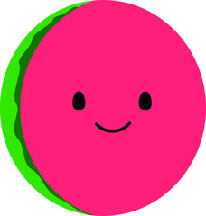 simple vector eps illustration of a watermelon with simple shadows on a white background