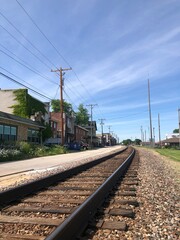 Fototapeta na wymiar rail road blue sky vantages