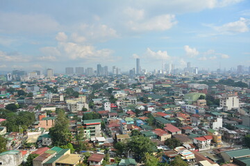 Quezon city overview during daytime afternoon in Philippines