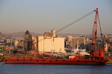 Beirut destruction after the tragic explosion happened in Port of Beirut on August 4, 2020: Beirut Downtown