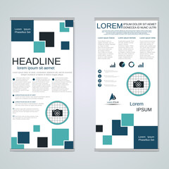 Modern roll-up business banners vector template