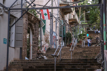 Beirut destruction after the tragic explosion happened in Port of Beirut on August 4, 2020: Beirut...