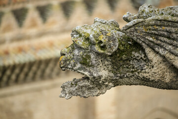 gargoyle that is on the facade of the cathedral of Seville, the largest Catholic cathedral in the world