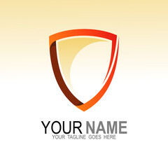 Shield logo design abstract with line, Simple logo