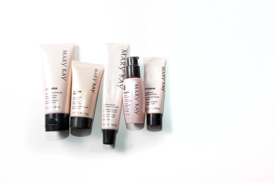 A collection of Mary Kay cosmetics