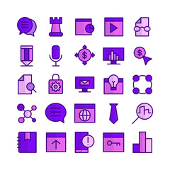 Seo icon set vector flat line for website, mobile app, presentation, social media. Suitable for user interface and user experience.