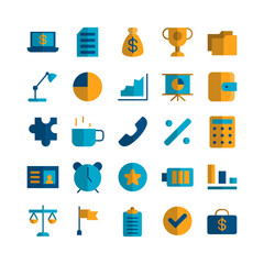 Office icon set vector flat for website, mobile app, presentation, social media. Suitable for user interface and user experience.