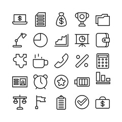 Office icon set vector line for website, mobile app, presentation, social media. Suitable for user interface and user experience.