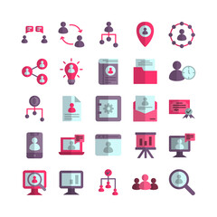 Human Resource icon set vector flat for website, mobile app, presentation, social media. Suitable for user interface and user experience.