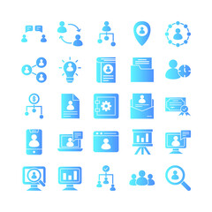 Human Resource icon set vector gradient for website, mobile app, presentation, social media. Suitable for user interface and user experience