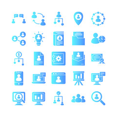 Human Resource icon set vector gradient for website, mobile app, presentation, social media. Suitable for user interface and user experience