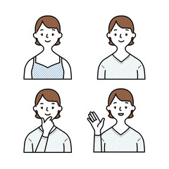 上半身の女性イラスト