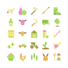 Farm icon set vector flat for website, mobile app, presentation, social media. Suitable for user interface and user experience.