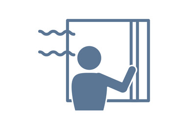 換気のために窓を開けるイラスト