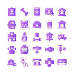 Veterinarian icon set vector gradient for website, mobile app, presentation, social media. Suitable for user interface and user experience